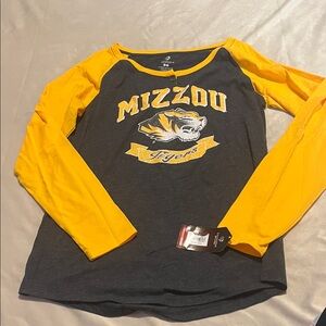 Mizzou Tigers Women's sparkly Long Sleeve Tee - Black and Yellow